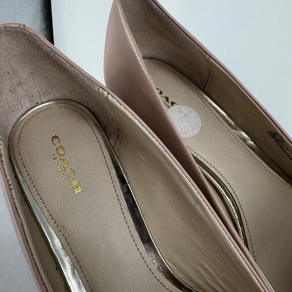 Coach heels womens 11 patent leather zorra pumps preppy designer kitten heel - Picture 4 of 8